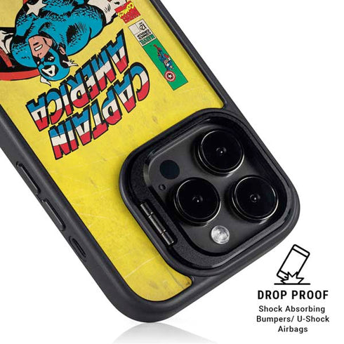 Marvel Classic Comics Captain America iPhone 15 Pro Max Kickstand Case